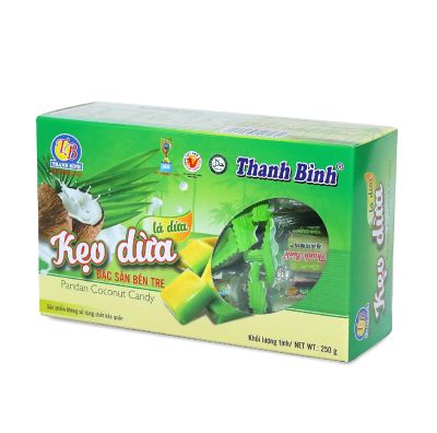 KẸO DỪA DẺO LÁ DỨA THANH BÌNH - HỘP 250G